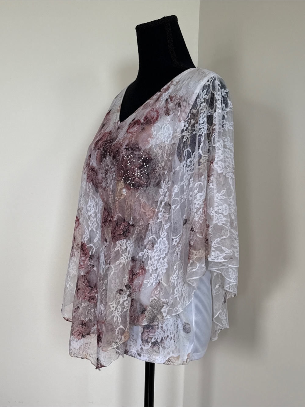 Brittany Black Floral Lace Overlay Top — Romantic & Dreamy | Fits like a M - Picture 7 of 12